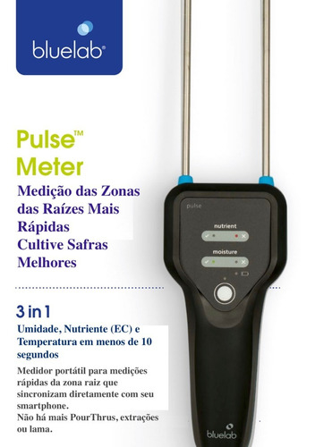 Bluelab Pulse Medidor Bluetooth Digital Portátil | 3-em-1 Umidade | Nutrientes (TDS) | e Temperatura | Solo | Coco | e Hidroponia - comprar online