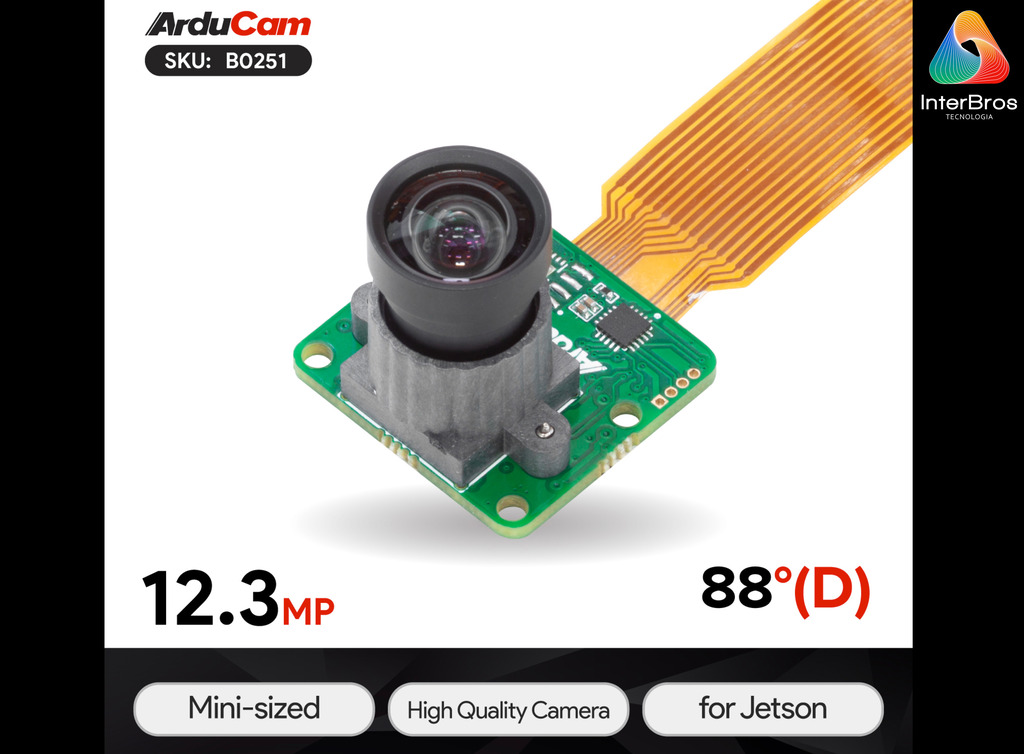 Imagen de Arducam Mini High Quality Câmera 12.3mp IMX477 ,M12 mount lens , NVIDIA® Jetson Nano/Xavier NX/AGX Orin/Orin Nano/Orin NX , B0251