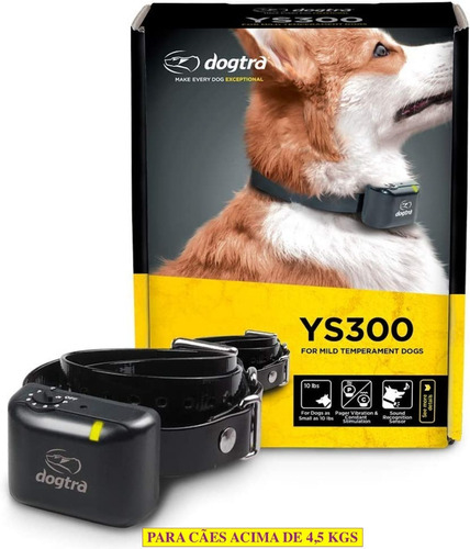 Dogtra YS300 No Bark E-Collar | Coleira Eletrônica Anti Latido | Cães de 4 Kgs até 15 Kgs | Sensor de Reconhecimento de Latido | Correção Automática por Vibração ou Estática | A Prova D' Água