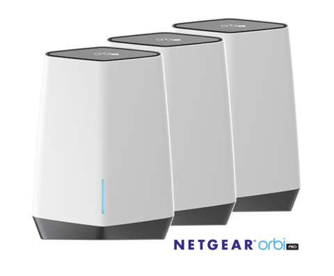 Netgear Orbi Pro SXK80B3 AX6000 WiFi6 Mesh Até 6Gbps | 4 SSIDs, VLAN, QoS | Triband Gigabit Mesh | 840 m² - online store