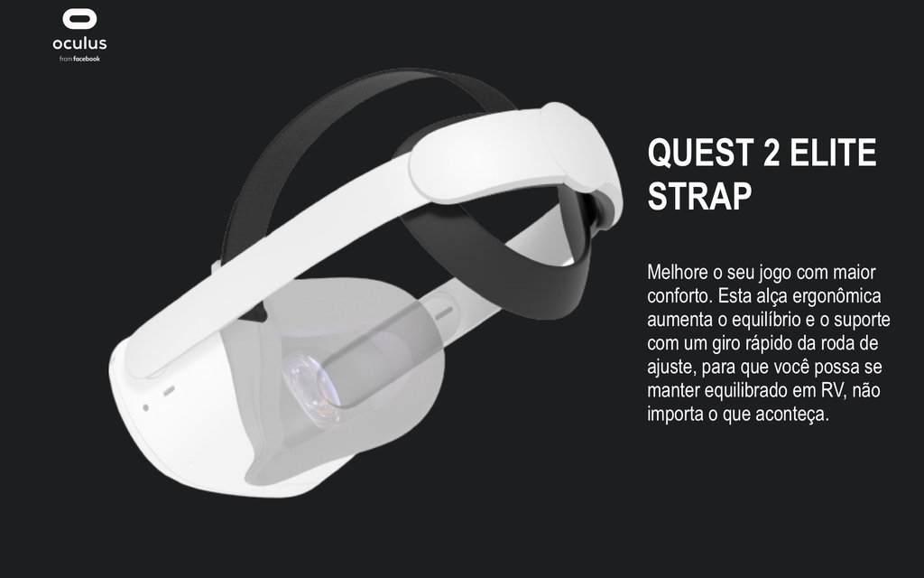 Elite Strap Meta Quest 2 l Com Bateria Integrada l Original Oculus Quest 2 Elite Strap with battery l Para maior conforto l + 3 horas de reprodução VR l Melhora 1.000% a jogabilidade en internet