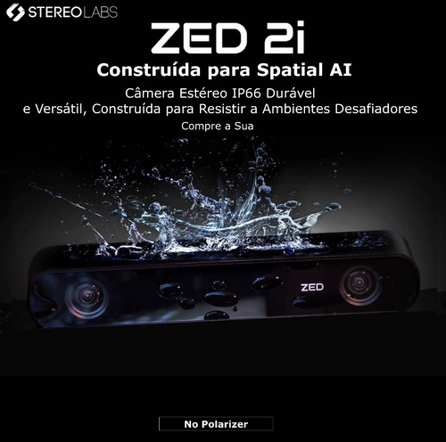 Nova Stereolabs ZED 2i Ai Stereo Depth Camera IP66 | Distância Focal das Lentes 2.1 mm | + Cabo de 10 mts | With Polarizer - comprar online