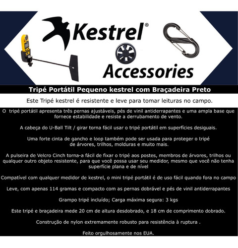 Kestrel 5000 Estação Meteorológica Portátil Bluetooth + Tripé + Cata-Vento + Cabo USB | Environmental Meter | Laboratório | Pesquisa - Loja do Jangão - InterBros