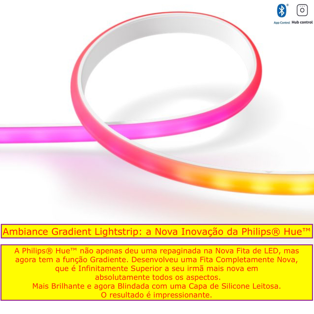 Nova Philips Hue Ambiance Gradient Lightstrip Nova Fita de LED Inteligente 10 metros - comprar online