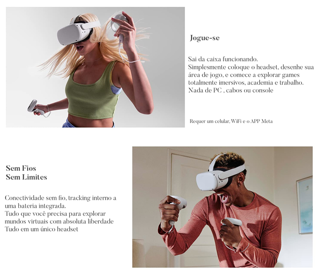 Meta Quest 2 128 GB l Advanced All-In-One Virtual Reality VR headset l Oculus Quest 2 l Explore um Meta Universo em expansão l Games, fitness, social, multiplayer, entretenimento e reuniões de trabalho l Viaje por universos em fantasias de grande sucesso l Requer somente um celular e WiFi - online store