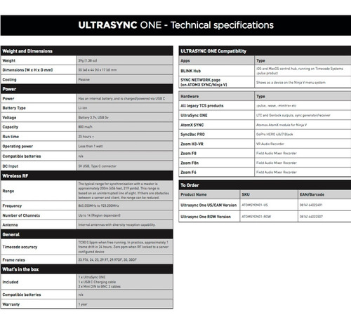 Atomos UltraSync ONE RF Timecode Sync para o AtomX Sync e Ninja V - Loja do Jangão - InterBros