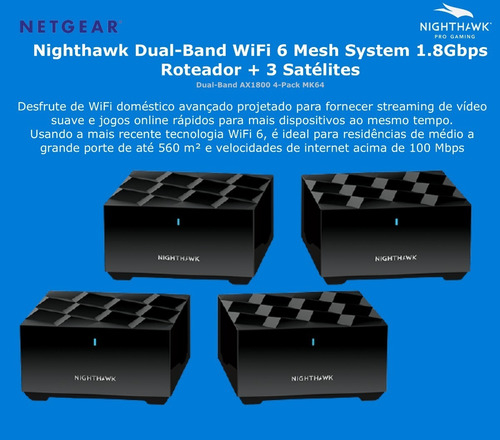 Netgear Nighthawk MK64 Mesh Sistema WiFi6 560m² - comprar online