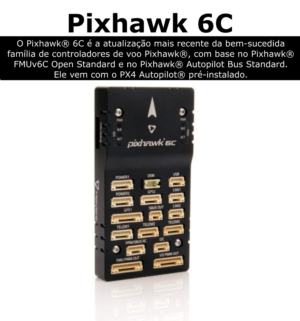 Holybro Pixhawk 6C | Case de Alumínio | Controlador de Voo de Drones | 20179 l 20180 l 20181 l 20182 l Escolha seu Kit na internet