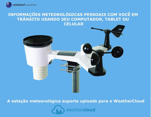 Imagen de Ambient Weather WS-2902C Estação Metereológica WiFi + Sensor Detector de Raios e Tempestades + Sensor Flutuante de Piscina & Spa, Compatível com Alexa e Google