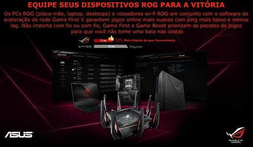 ASUS ROG Rapture WiFi 6 Gaming Router GT-AX1100 Roteador Gamer Tri-Band - Loja do Jangão - InterBros