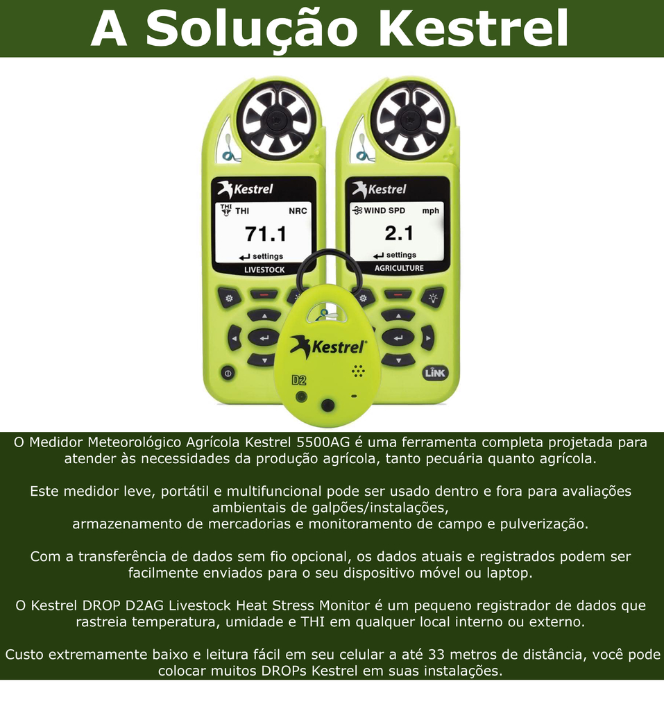 Kestrel 5400AG Rastreador Estresse Térmico Bluetooth Pecuária Gado on internet