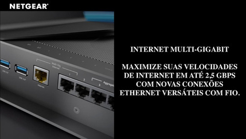 Imagem do Netgear RAXE500 Nighthawk AXE11000 Roteador Tri Band Até 10,8 Gbps | Nova Banda de 6 GHz | Cobertura de até 325m² | 60 Dispositivos