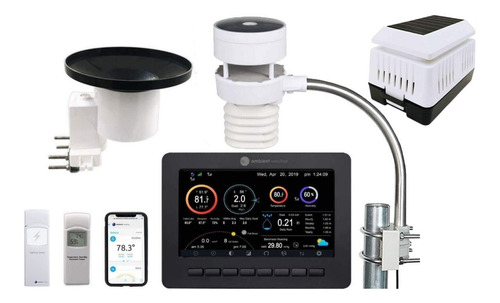 Ambient Weather Estação Metereológica Ultrassônica Professional WiFi | Detector de Raios e Tempestades | Sensor de Qualidade Do Ar | Compatível com Alexa e Google | Internet Conectada