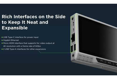 Terminal Linux Incorporado Com Raspberry Pi Compute Module 4 CM4 | 4GB de RAM e 32GB eMMC | Display IPS 720 x 1280 5" Capacitive Multi-Touch | Machine Learning & Edge AI Applications