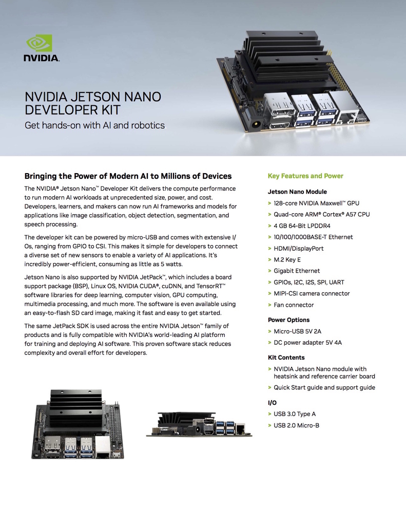 Nvidia Jetson Nano Developer Kit | Máquina Autônoma Tecnologia AI | 4 GB RAM | 945-13450-0000-100 - Loja do Jangão - InterBros