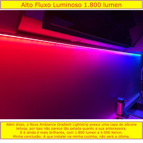 Nova Philips Hue Ambiance Gradient Lightstrip l Nova Fita de LED Inteligente l Extensão de 1 metro l WiFi e Bluetooth l Mais Brilhante 1.800 lumen l Blindada com Capa de Silicone l Compatível com Alexa, Apple Homekit & Google Assistant | Requer um Kit Base - Loja do Jangão - InterBros