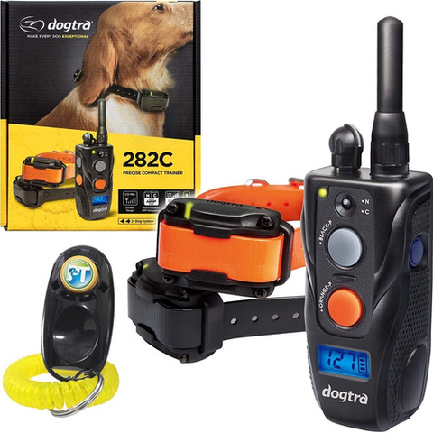 Dogtra 282C para 2 Cães | Cães Acima de 4,5 Kgs | Sistema Médio de Estímulo para 2 Cães | Sistema com Colar Ergonômico de Treinamento Remoto | Alcance de até 800 metros | A Prova D' Água