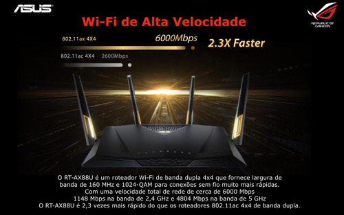 ASUS AX6000 WiFi 6 Gaming Router RT-AX88U - Loja do Jangão - InterBros