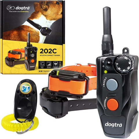 Dogtra 202C para 2 Cães | Cães Acima de 4,5 Kgs | Sistema Médio de Estímulo para 2 Cães | Sistema com Colar Ergonômico de Treinamento Remoto | Alcance de até 800 metros | A Prova D' Água