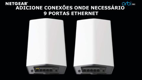 Netgear Orbi Pro SXK80B2 AX6000 WiFi6 Mesh Até 6Gbps | 4 SSIDs, VLAN, QoS | Triband Gigabit Mesh | 550m² en internet