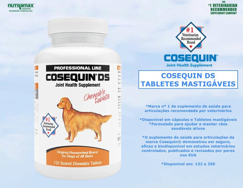 Cosequin DS Nutramax Cães 132 Tabletes Mastigáveis - comprar online