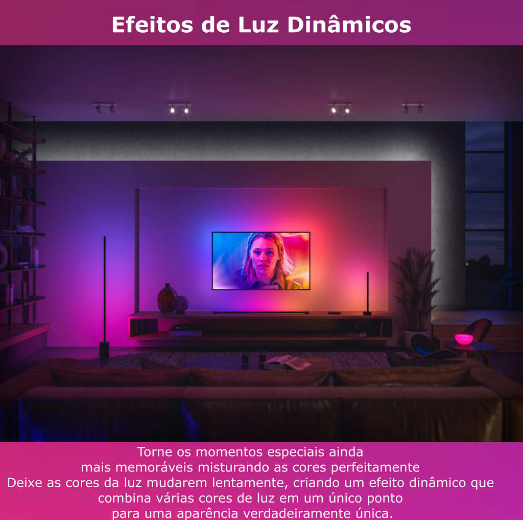 Nova Philips Hue Ambiance Gradient Lightstrip Nova Fita de LED Inteligente Base Kit 2 metros na internet