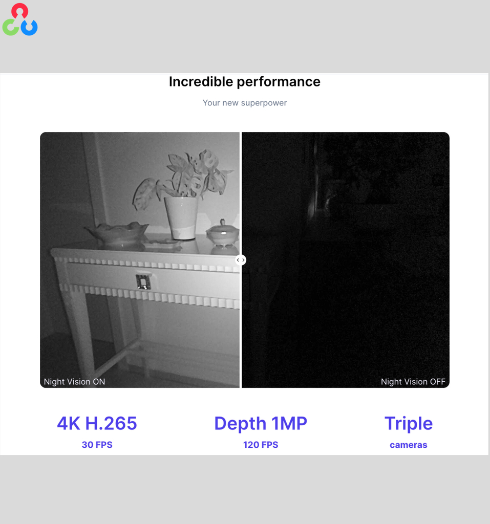 Imagem do Luxonis OAK-D-Lite | OpenCV AI Kit | Spatial Stereo Depth 4K | 13MP Color Camera | Myriad X VPU On-Board