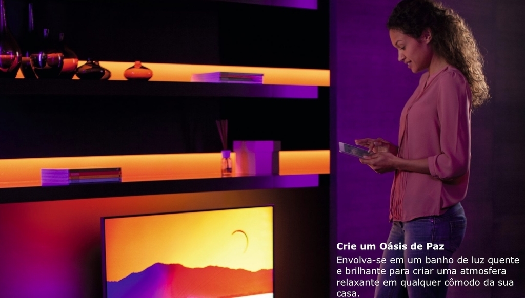 Imagem do Nova Philips Hue Ambiance Gradient Lightstrip Nova Fita de LED Inteligente Base Kit 2 metros