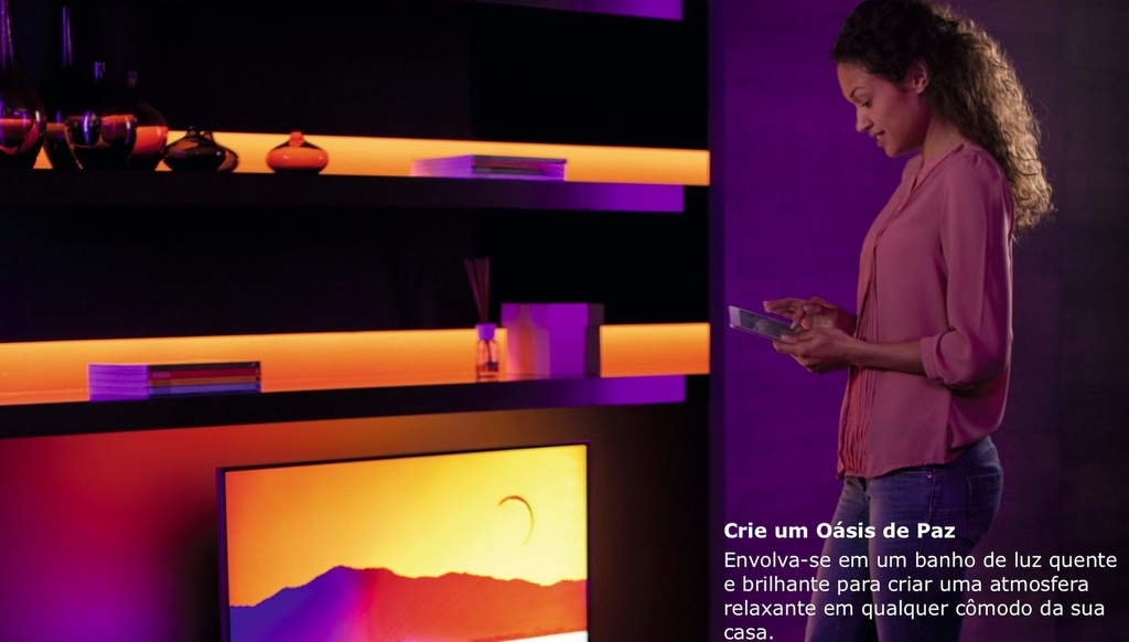 Imagem do Nova Philips Hue Ambiance Gradient Lightstrip Nova Fita de LED Inteligente Extensão de 1 metro Kit com 3