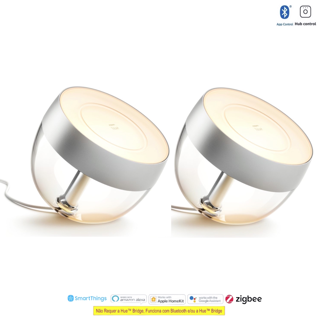 Philips Hue Iris l Limited Edition Silver l White and Color Ambiance l Bluetooth Table Lamp Smart Lighting l 2ª Geração l Luminária de Mesa e Piso l Compatível com Alexa, Apple Homekit & Google Assistant | Funciona com Bluetooth e/ou com a Hue Bridge l Kit2 - comprar online