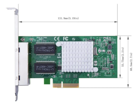 HP Placa de Rede NC365T 4-Port PCI-E Ethernet Server Adapter 593722-B21 1.25GB Nic Intel I350 Chip Quad RJ45 na internet