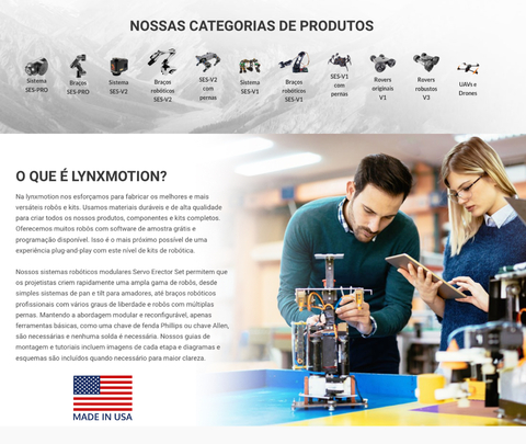 Lynxmotion SES-V2 Robotic Arm 4 DoF with Smart Servos Kit na internet