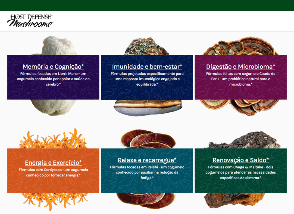 Host Defense Cogumelo Chaga Antioxidante e Suporte de DNA 120 cápsulas - loja online