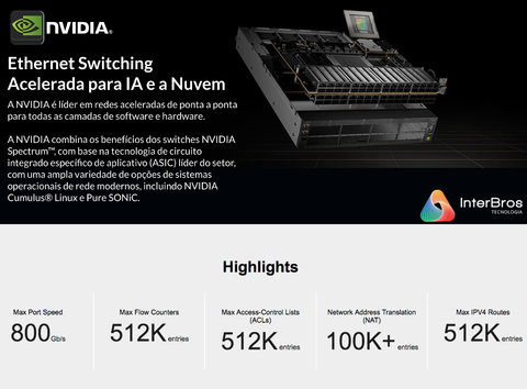 NVIDIA Mellanox Quantum QM8700 Switches , 200Gb/s - Loja do Jangão - InterBros