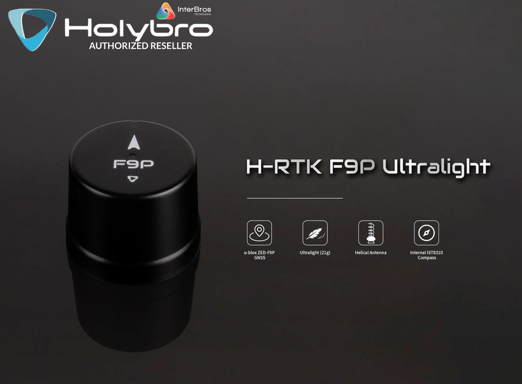 Holybro H-RTK F9P Helical , Posicionamento GNSS de Alta Precisão para Drones , Módulo UBLOX F9P, 12018