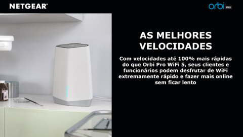 Netgear Orbi Pro SXK80B3 AX6000 WiFi6 Mesh Até 6Gbps | 4 SSIDs, VLAN, QoS | Triband Gigabit Mesh | 840 m² - buy online