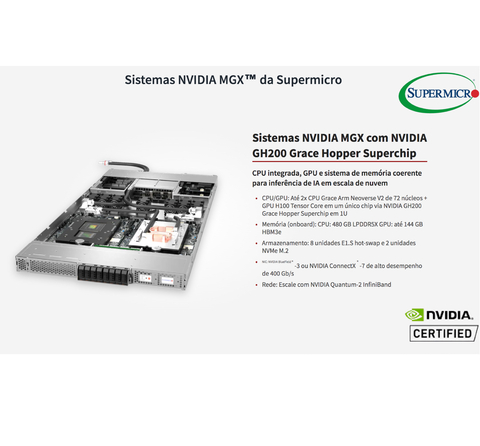 Imagem do Supermicro NVIDIA HGX H100 , GPU SuperServer SYS-821GE-TNHR