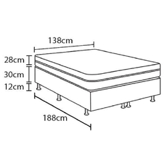 Cama Box Casal Biflex Lyon com Pillow Inn e Molas Ensacadas 70 x 138 x 188cm - Branco/Preto - loja online