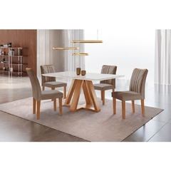 CONJUNTO MESA MADRI 120X90 CM COM 4 CADEIRAS LISBOA