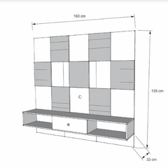 Painel para Tv 55 Polegadas 5025 Luxo Jb Bechara - Royal Interiores