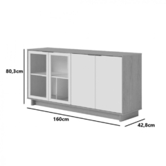 Buffet Colibri Vitória Com 4 Portas E 2 Prateleiras Freijo/off White - comprar online