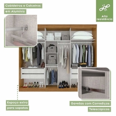 Guarda Roupa Speciale Casal com Espelho 3 Portas 4 Gavetas Lopas - comprar online