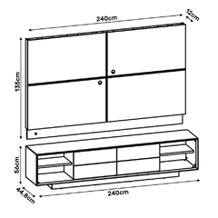 Rack com Painel 100% MDF para TV até 75 Polegadas Domani - loja online