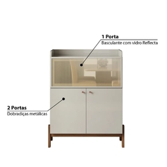 Buffet 100%mdf Cloe 3 Portas e 2 Prateleiras - Off White/Nature - loja online