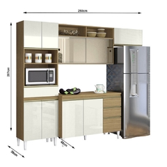 COZINHA COMPACTA CLARA C/ VIDRO ARAMÓVEIS - comprar online