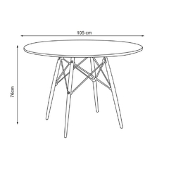 MESA EAMES EIFFEL 105 CM REDONDA TAMPO DE VIDRO - comprar online