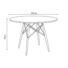 Imagem do MESA EAMES EIFFEL 105 CM REDONDA TAMPO DE VIDRO