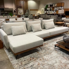 Sofá Living com Chaise Brenand Bege - loja online