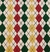 Tricoline Natal xadrez enviesado vermelho, verde e dourado 0,50 X 1,50m