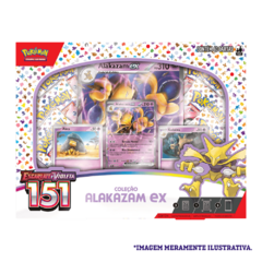 BOX POKÉMON COLEÇÃO 151 - ALAKAZAM EX - ESCARLATE E VIOLETA 03.5 - COPAG - NOVO - ORIGINAL - TCG